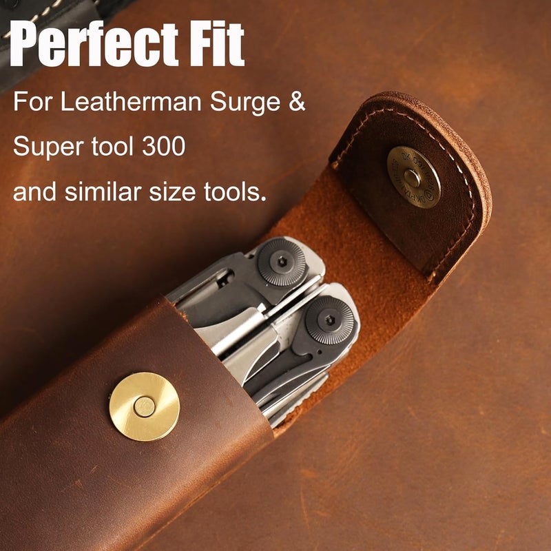 topstache Leather Multitool Sheath - Multitool Holster for Belt - Belt Loop Multitool Pouch - Magnetic Closure Tool Pouch Case, - Image 4